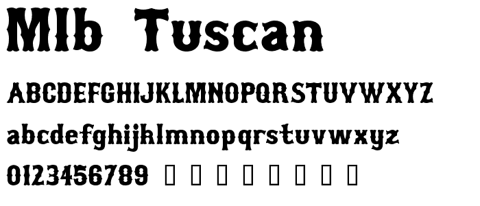 MLB Tuscan font
